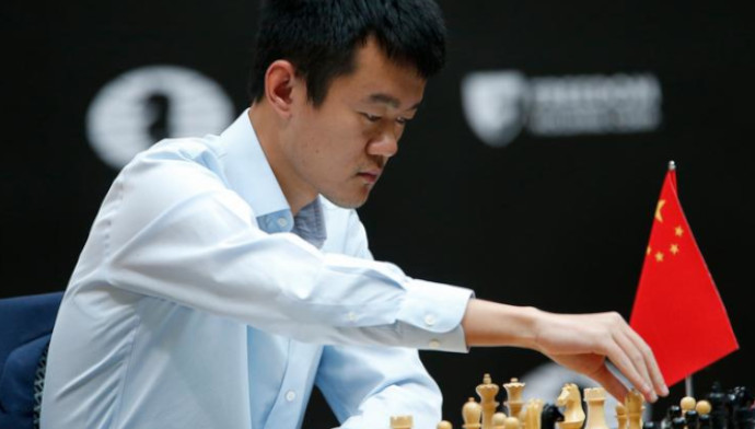Ding Liren no campeonato Mundial de xadrez 2023